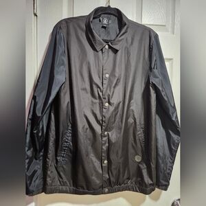 Volcom Black Windbreaker Jacket Lightweight Water-Resistant